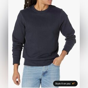 Men's Classic Navy Crewneck Sweatshirt, size XXL Big
